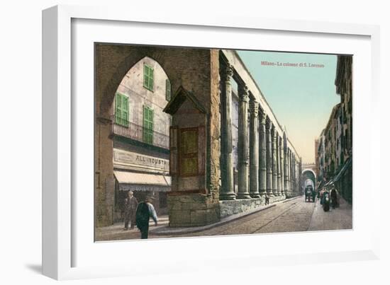 San Lorenzo Colonnade, Milan, Italy-null-Framed Art Print