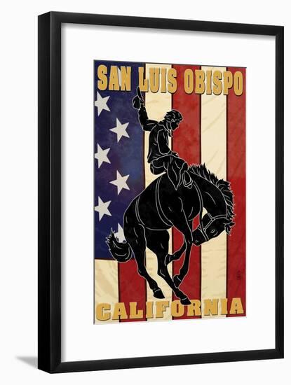 San Luis Obispo, California - Bronco and Star-Lantern Press-Framed Art Print
