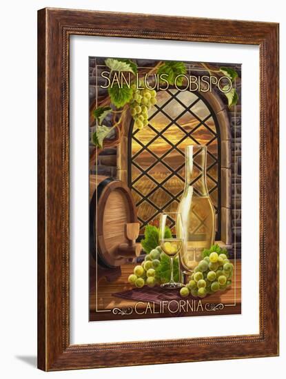 San Luis Obispo, California - Chardonnay-Lantern Press-Framed Art Print