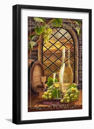 San Luis Obispo, California - Chardonnay-Lantern Press-Framed Art Print