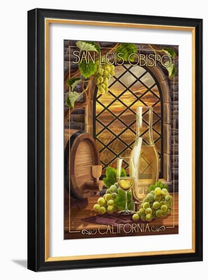 San Luis Obispo, California - Chardonnay-Lantern Press-Framed Art Print