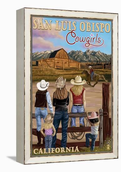 San Luis Obispo, California - Cowgirls-Lantern Press-Framed Stretched Canvas