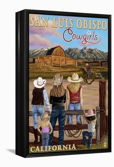 San Luis Obispo, California - Cowgirls-Lantern Press-Framed Stretched Canvas