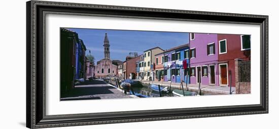 San Martino Church and Canal, Burano, Venice, Veneto, Italy-Doug Pearson-Framed Photographic Print