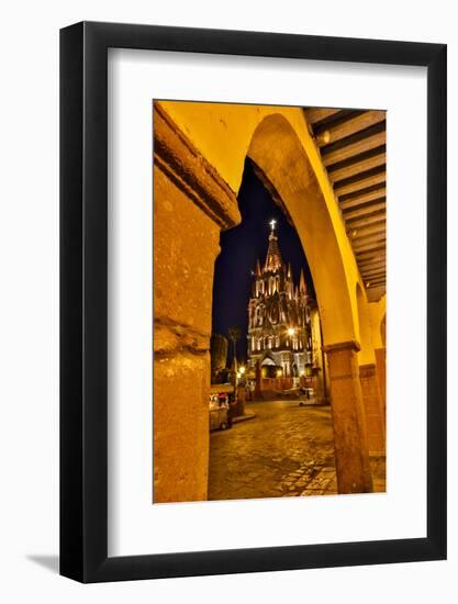 San Miguel De Allende, Mexico. Ornate Parroquia de San Miguel Archangel evening light-Darrell Gulin-Framed Photographic Print