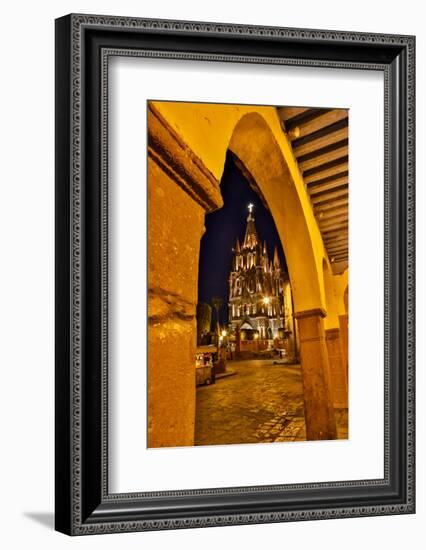 San Miguel De Allende, Mexico. Ornate Parroquia de San Miguel Archangel evening light-Darrell Gulin-Framed Photographic Print