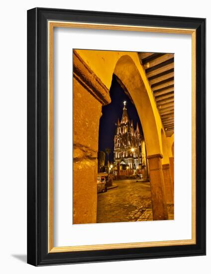 San Miguel De Allende, Mexico. Ornate Parroquia de San Miguel Archangel evening light-Darrell Gulin-Framed Photographic Print
