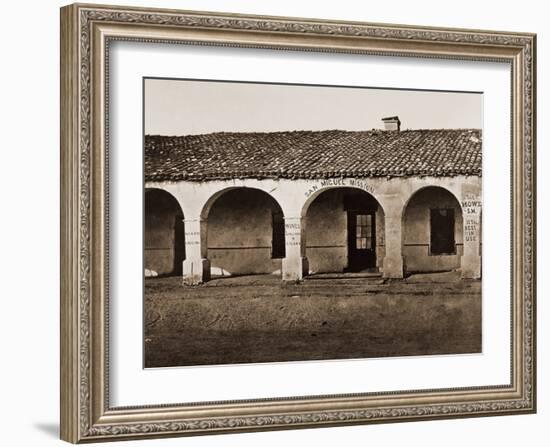 San Miguel Mission, San Miguel, California, 1876-1880-Carleton Watkins-Framed Art Print