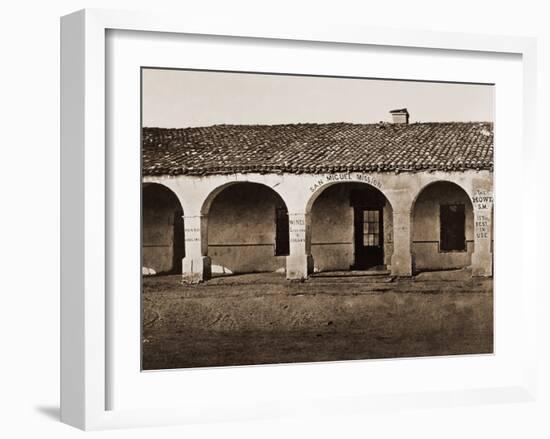 San Miguel Mission, San Miguel, California, 1876-1880-Carleton Watkins-Framed Art Print