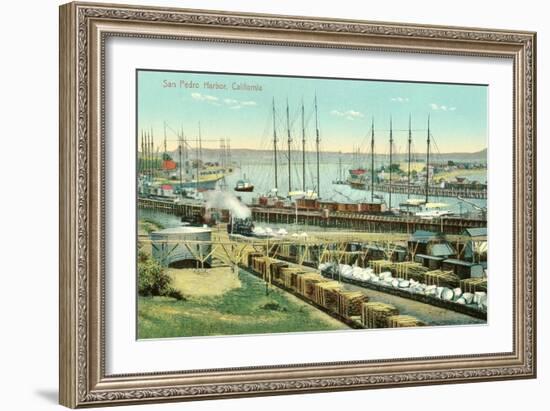 San Pedro Harbor, California-null-Framed Art Print
