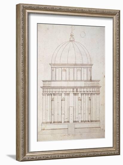 San Pietro in Montorio. the Tempietto Built by Donato Bramante (1444-1514). Drawing by Andrea Palla-Andrea Palladio-Framed Giclee Print