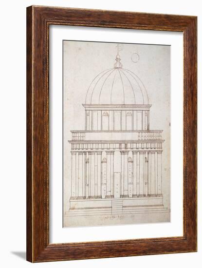 San Pietro in Montorio. the Tempietto Built by Donato Bramante (1444-1514). Drawing by Andrea Palla-Andrea Palladio-Framed Giclee Print