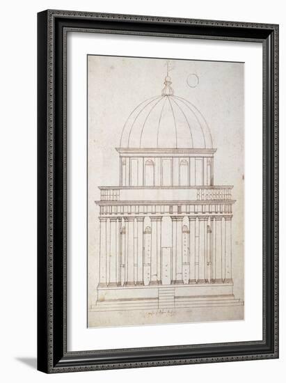 San Pietro in Montorio. the Tempietto Built by Donato Bramante (1444-1514). Drawing by Andrea Palla-Andrea Palladio-Framed Giclee Print