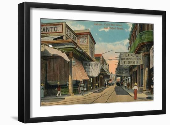 San Rafael Street, Havana, Cuba, C1910-null-Framed Giclee Print