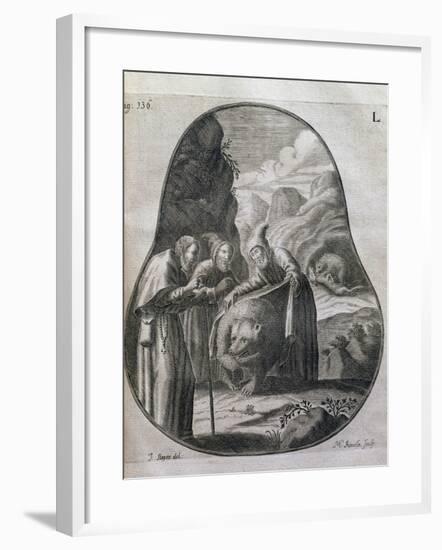 San Romedius Taming Bear, Italy, 17th Century-null-Framed Giclee Print