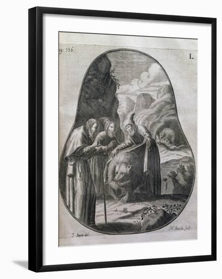 San Romedius Taming Bear, Italy, 17th Century-null-Framed Giclee Print