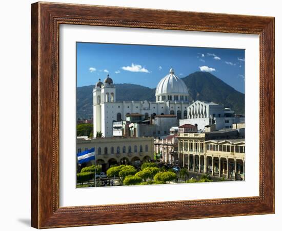 San Salvador, El Salvador, Plaza Libertad, Metropolitan Cathedral of the Holy Savior-John Coletti-Framed Photographic Print