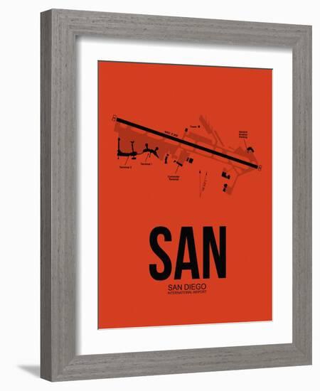 SAN San Diego Airport Orange-NaxArt-Framed Art Print