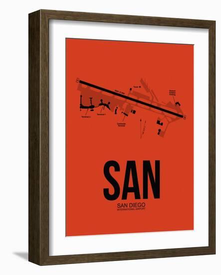 SAN San Diego Airport Orange-NaxArt-Framed Art Print