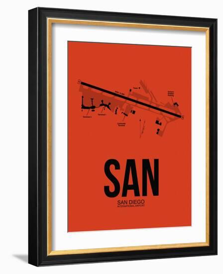 SAN San Diego Airport Orange-NaxArt-Framed Art Print