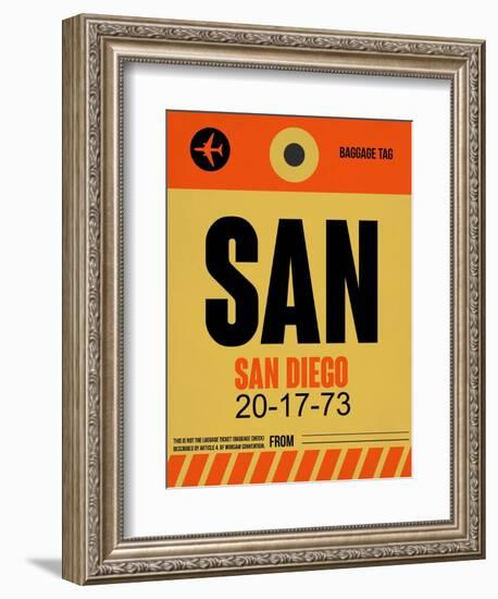 SAN San Diego Luggage Tag 1-NaxArt-Framed Art Print