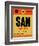 SAN San Diego Luggage Tag 1-NaxArt-Framed Art Print