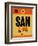 SAN San Diego Luggage Tag 1-NaxArt-Framed Art Print