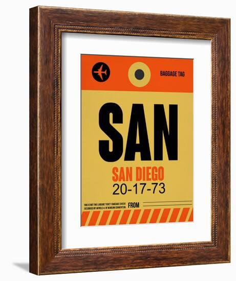 SAN San Diego Luggage Tag 1-NaxArt-Framed Art Print