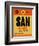 SAN San Diego Luggage Tag 1-NaxArt-Framed Art Print