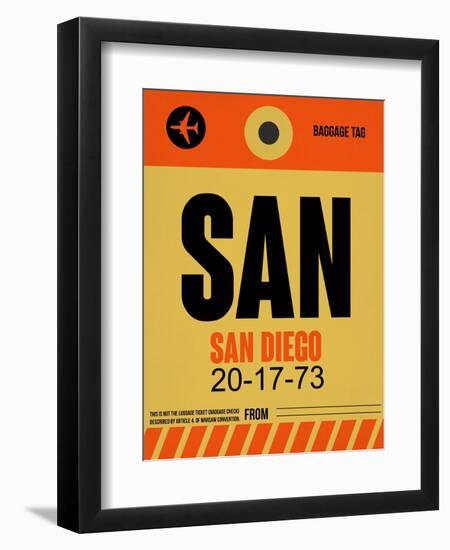 SAN San Diego Luggage Tag 1-NaxArt-Framed Art Print