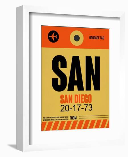 SAN San Diego Luggage Tag 1-NaxArt-Framed Art Print