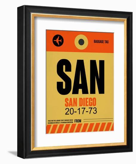 SAN San Diego Luggage Tag 1-NaxArt-Framed Art Print