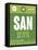 SAN San Diego Luggage Tag 2-NaxArt-Framed Stretched Canvas