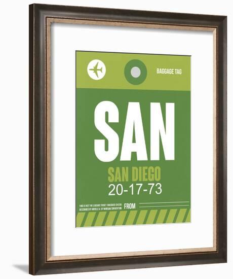 SAN San Diego Luggage Tag 2-NaxArt-Framed Art Print