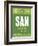 SAN San Diego Luggage Tag 2-NaxArt-Framed Art Print