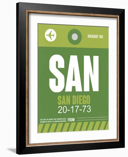 SAN San Diego Luggage Tag 2-NaxArt-Framed Art Print