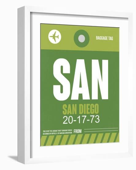 SAN San Diego Luggage Tag 2-NaxArt-Framed Art Print