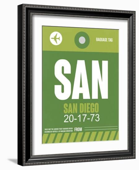 SAN San Diego Luggage Tag 2-NaxArt-Framed Art Print