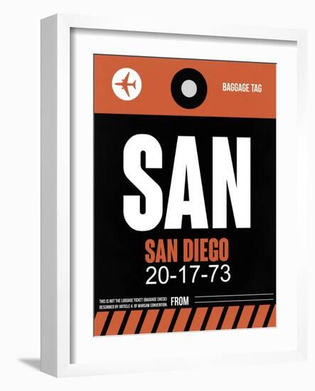 SAN San Diego Luggage Tag 3-NaxArt-Framed Art Print