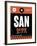 SAN San Diego Luggage Tag 3-NaxArt-Framed Art Print