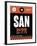 SAN San Diego Luggage Tag 3-NaxArt-Framed Art Print