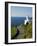 San Sebastian Bay Clifftop Lighthouse with Cyclist Riding Uphill-Christian Kober-Framed Photographic Print