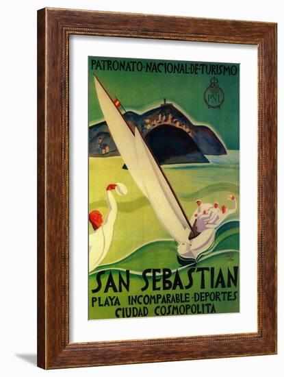 San Sebastian Vintage Poster - Europe-Lantern Press-Framed Art Print