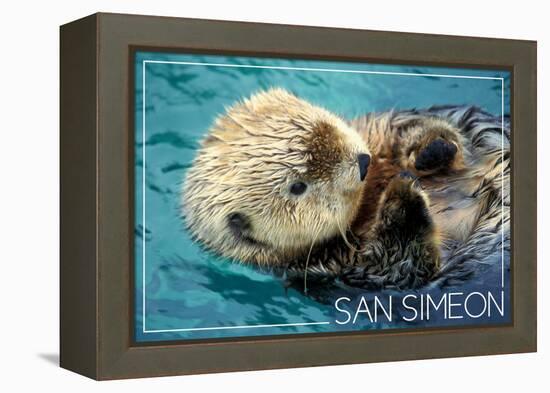 San Simeon, CA - Sea Otter-Lantern Press-Framed Stretched Canvas