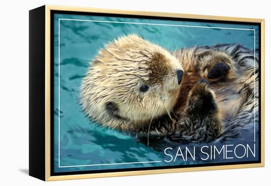 San Simeon, CA - Sea Otter-Lantern Press-Framed Stretched Canvas