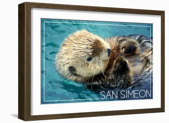 San Simeon, CA - Sea Otter-Lantern Press-Framed Art Print