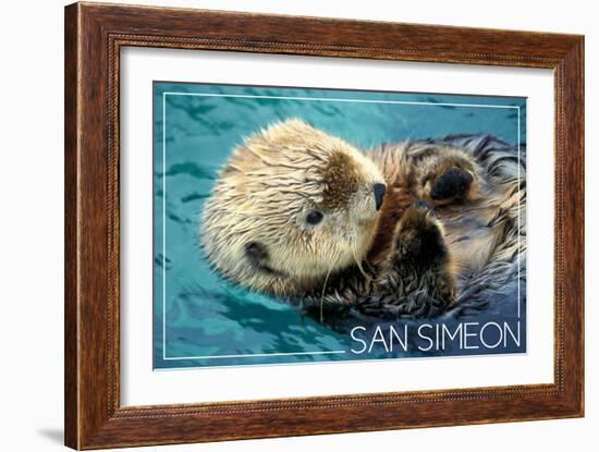 San Simeon, CA - Sea Otter-Lantern Press-Framed Art Print