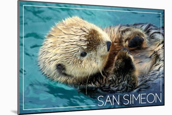 San Simeon, CA - Sea Otter-Lantern Press-Mounted Art Print