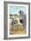 San Simeon, CA - Zebra Scene --Lantern Press-Framed Art Print