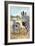 San Simeon, CA - Zebra Scene --Lantern Press-Framed Art Print